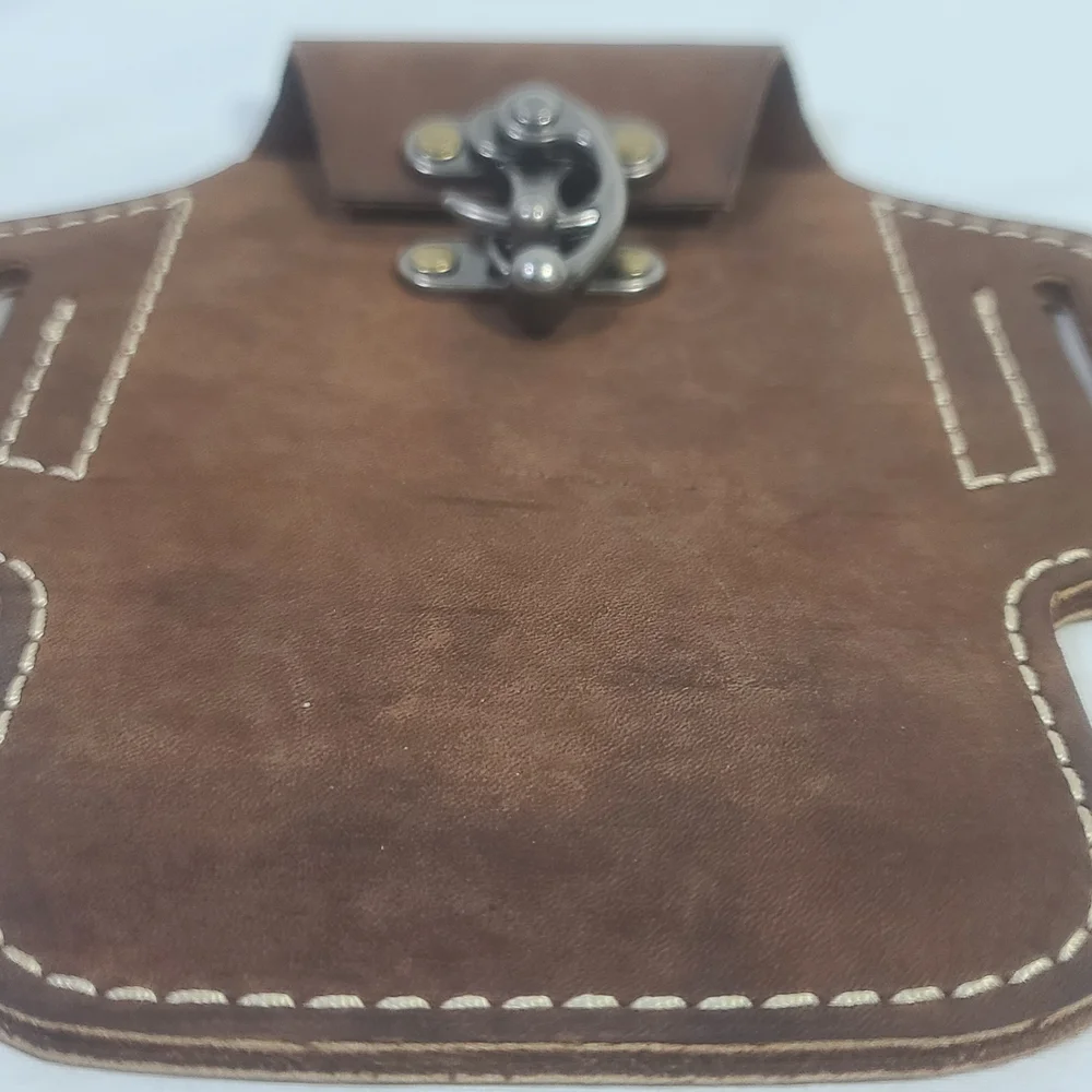 Brown Leather Belt Phone Pouch